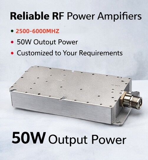 Module d'amplificateur haute puissance de 8 ̊10 GHz 50 W Amplificateur de puissance RF à haut rendement pour les applications X-Band